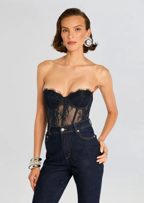 Retrofete - Otto Lace Bodysuit - Navy sold by Jessie Boutique