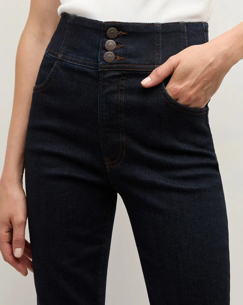 Veronica Beard - Carson Corset Waist Kick Flare Jean - Indigo Rinse sold by Jessie Boutique product image thumbnail 2