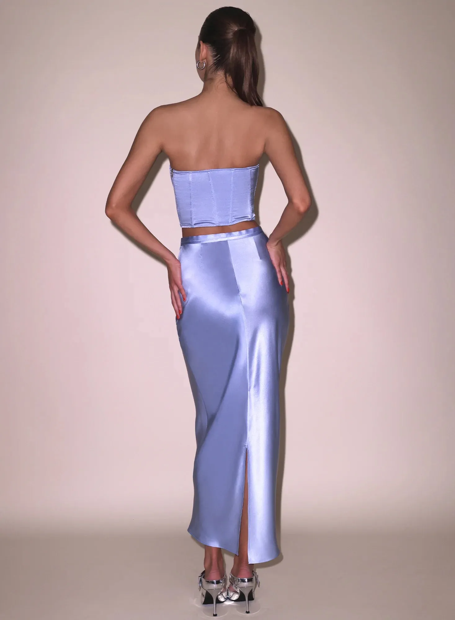 Fleur Du Mal - Silk Corset Top - Pastel Sky sold by Jessie Boutique product image thumbnail 2