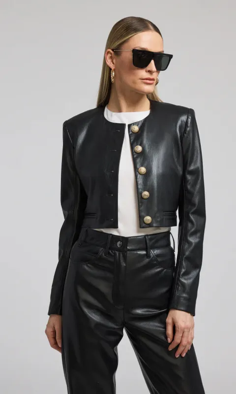 Generation love - Marko Vegan Leather Blazer - Black sold by Jessie Boutique