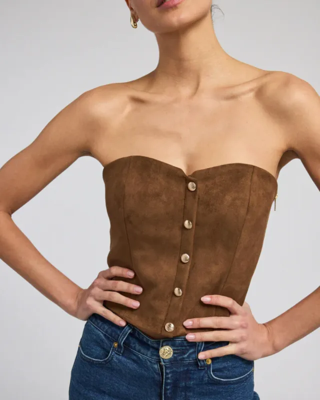 Generation love - Brea Vegan Suede Vestier - Caramel made by Generation Love