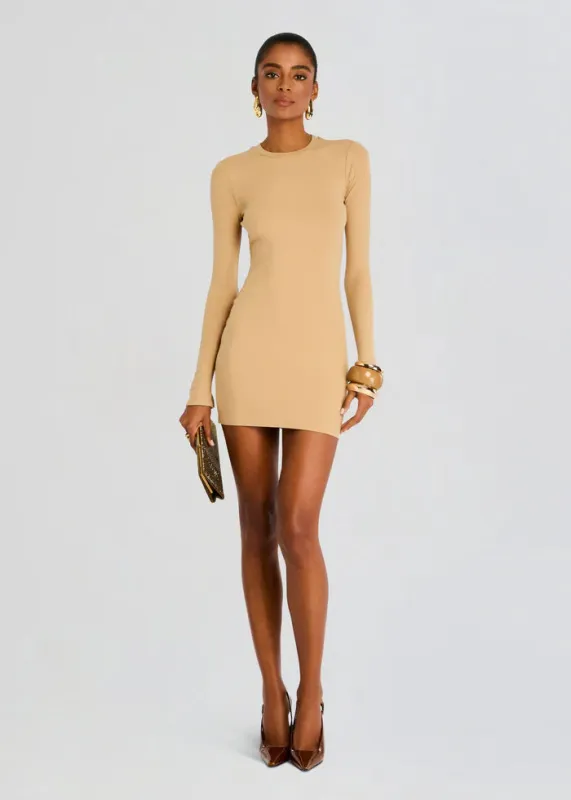 SER.O.YA - Lauren Mini Dress - Beige sold by Jessie Boutique