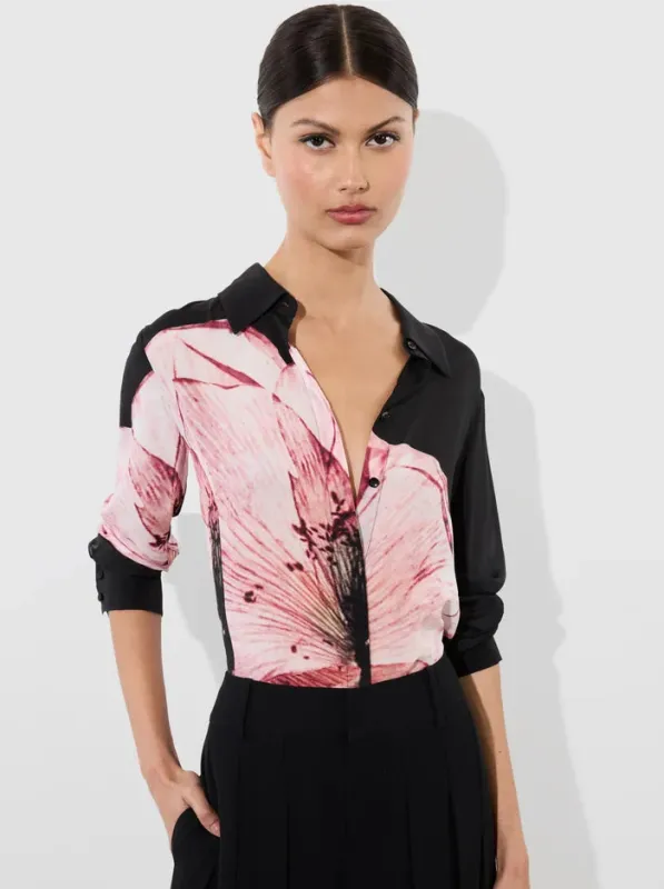 Alice + Olivia - Willa Placket Top - Luna Floral sold by Jessie Boutique