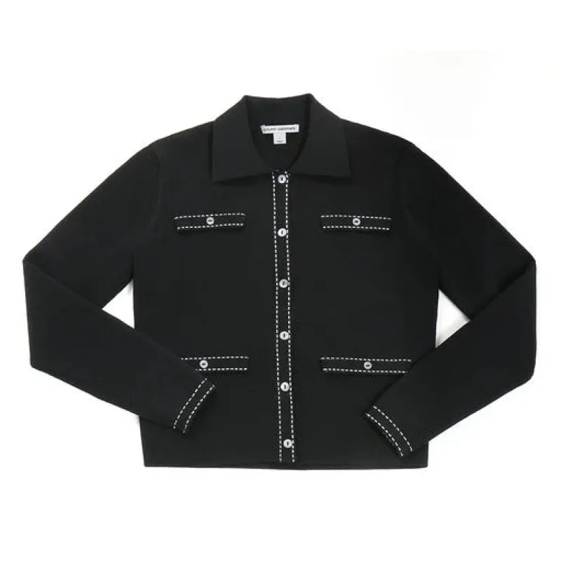 Autumn Cashmere - Collared Jacket w/ Double Needle Topstitch Detail - Multiple Colors sold by Jessie Boutique