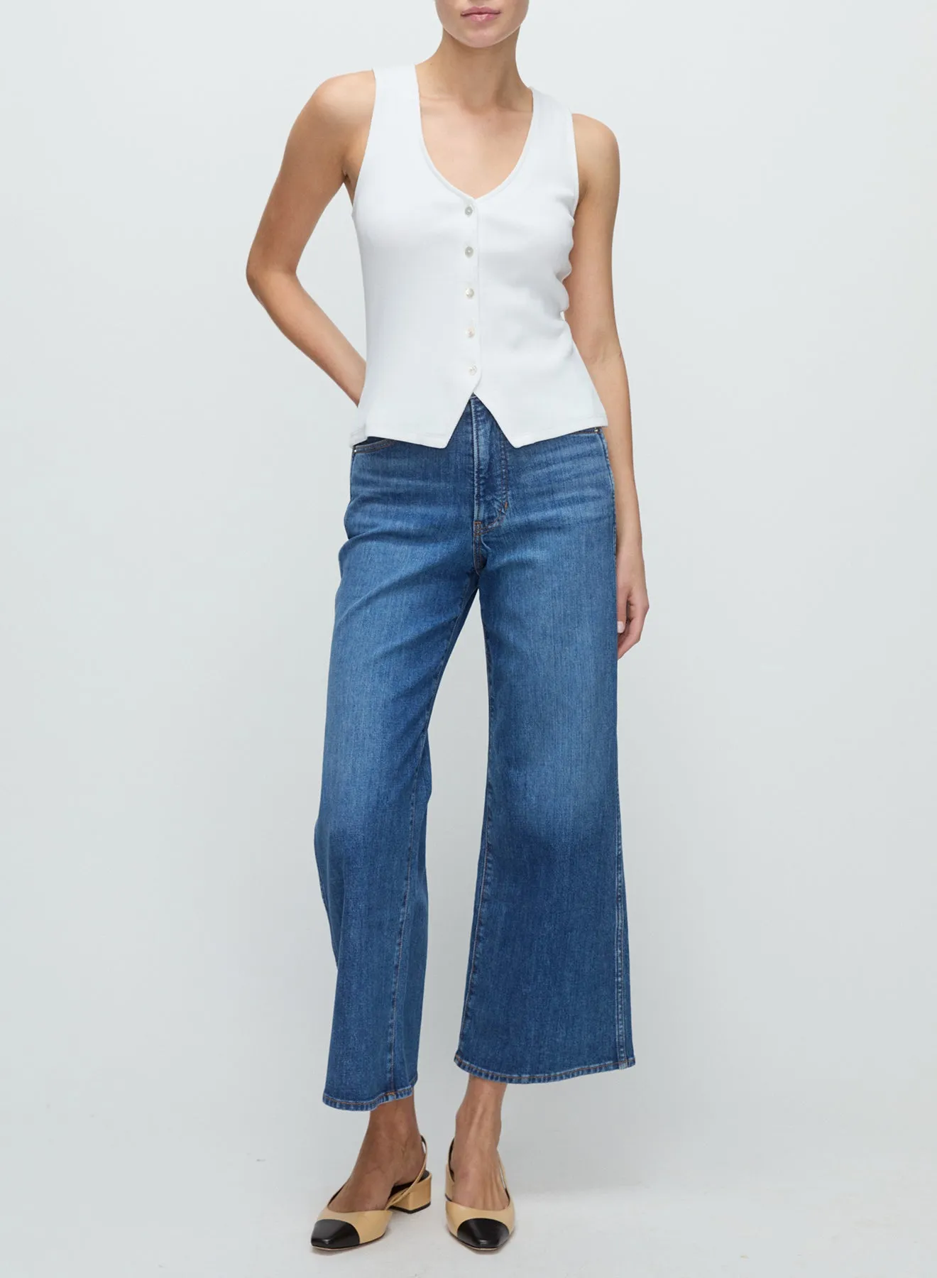 Veronica Beard - Taylor Cropped Wide Leg Jean - Serendipity sold by Jessie Boutique
