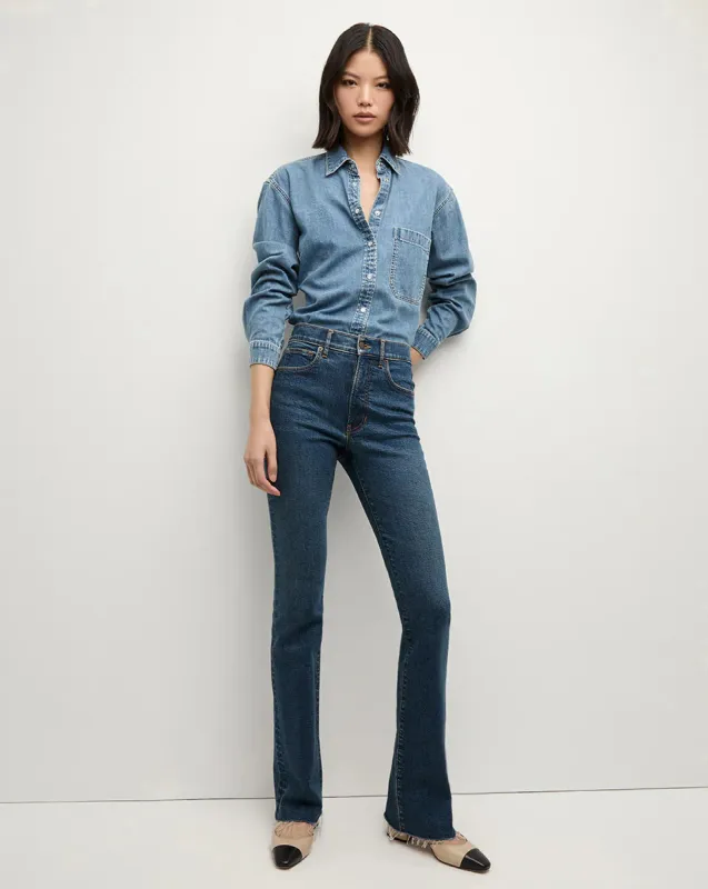 Veronica Beard - Cameron Mid Rise Bootcut Jean - Thriller sold by Jessie Boutique