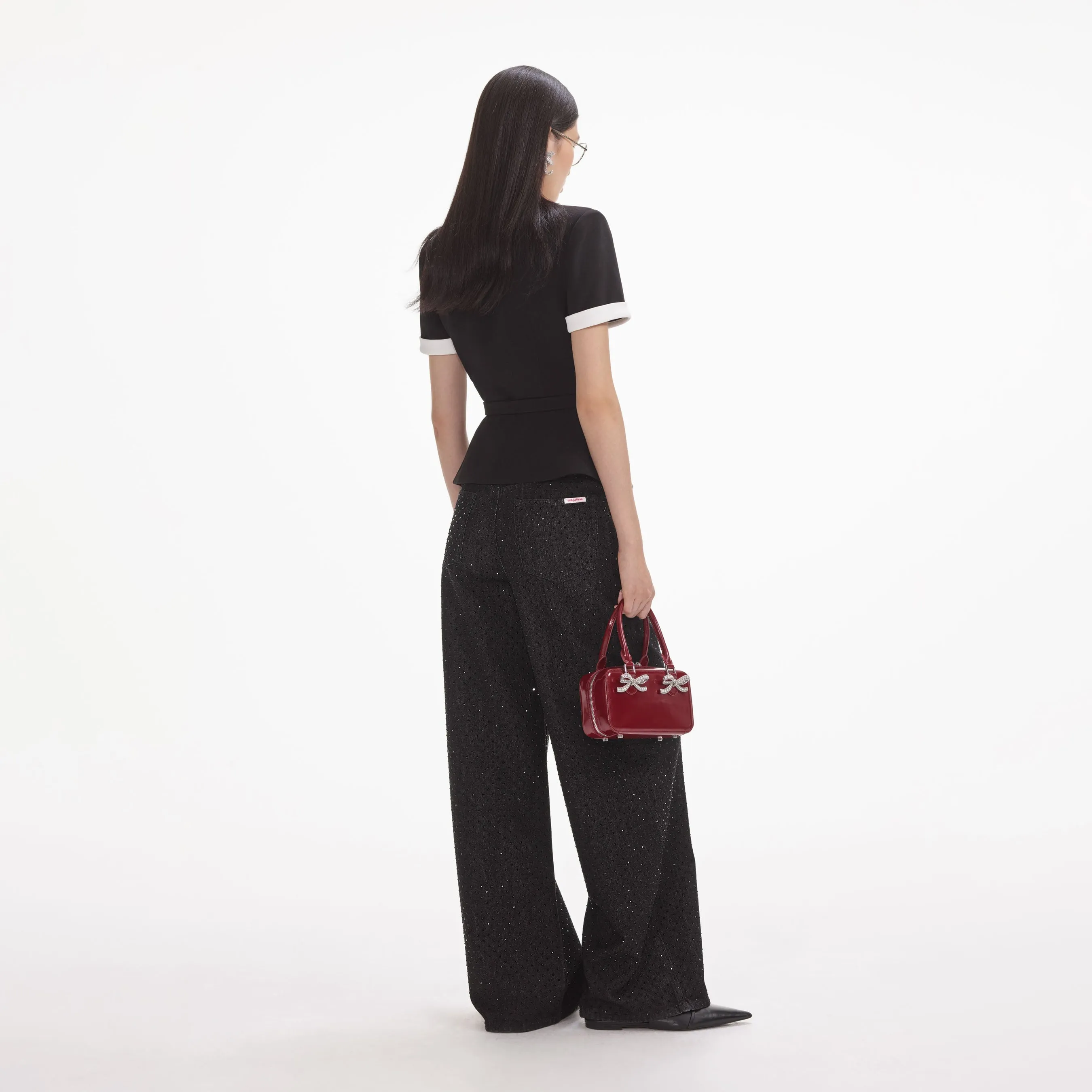 Self-portrait - Contrast Top - Black sold by Jessie Boutique product image thumbnail 3