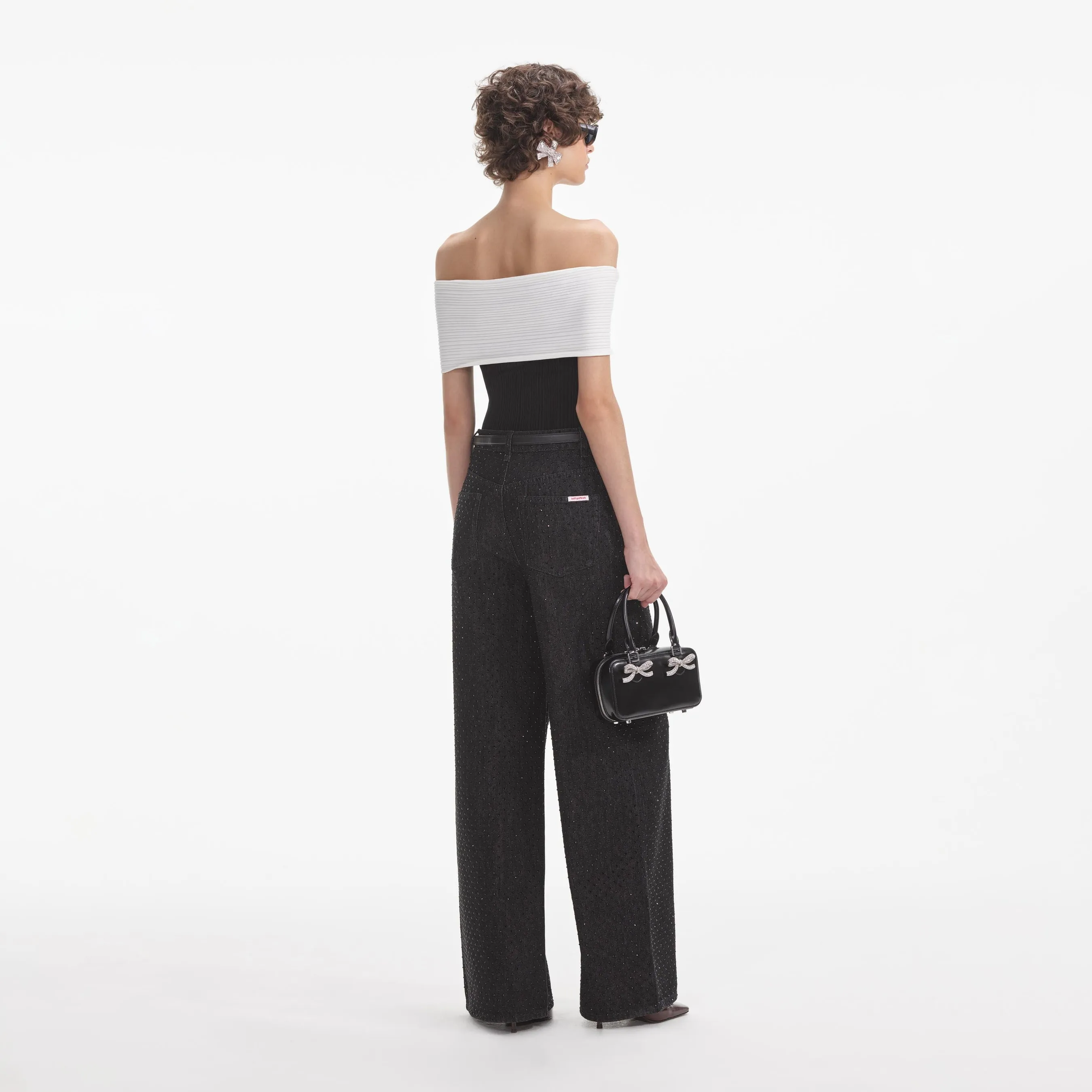 Self-portrait - Knit Bow Top - Black sold by Jessie Boutique product image thumbnail 2