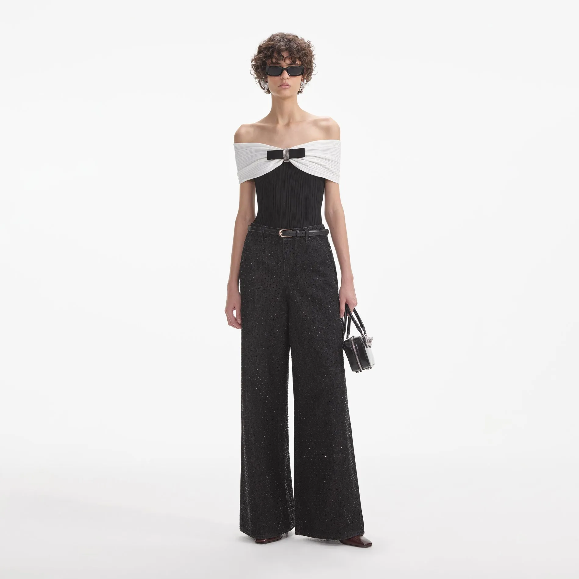 Self-portrait - Knit Bow Top - Black sold by Jessie Boutique product image thumbnail 3