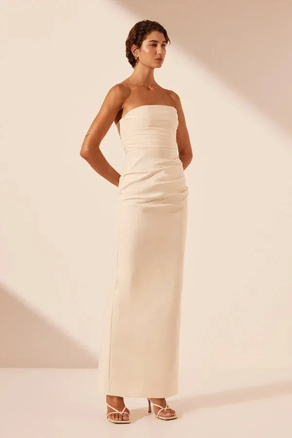 Shona Joy - Lani Strapless Draped Maxi Dress - Rice sold by Jessie Boutique product image thumbnail 2