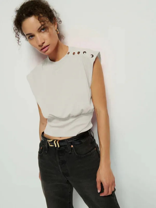 Nation LTD - Marni Top - Porcelain sold by Jessie Boutique