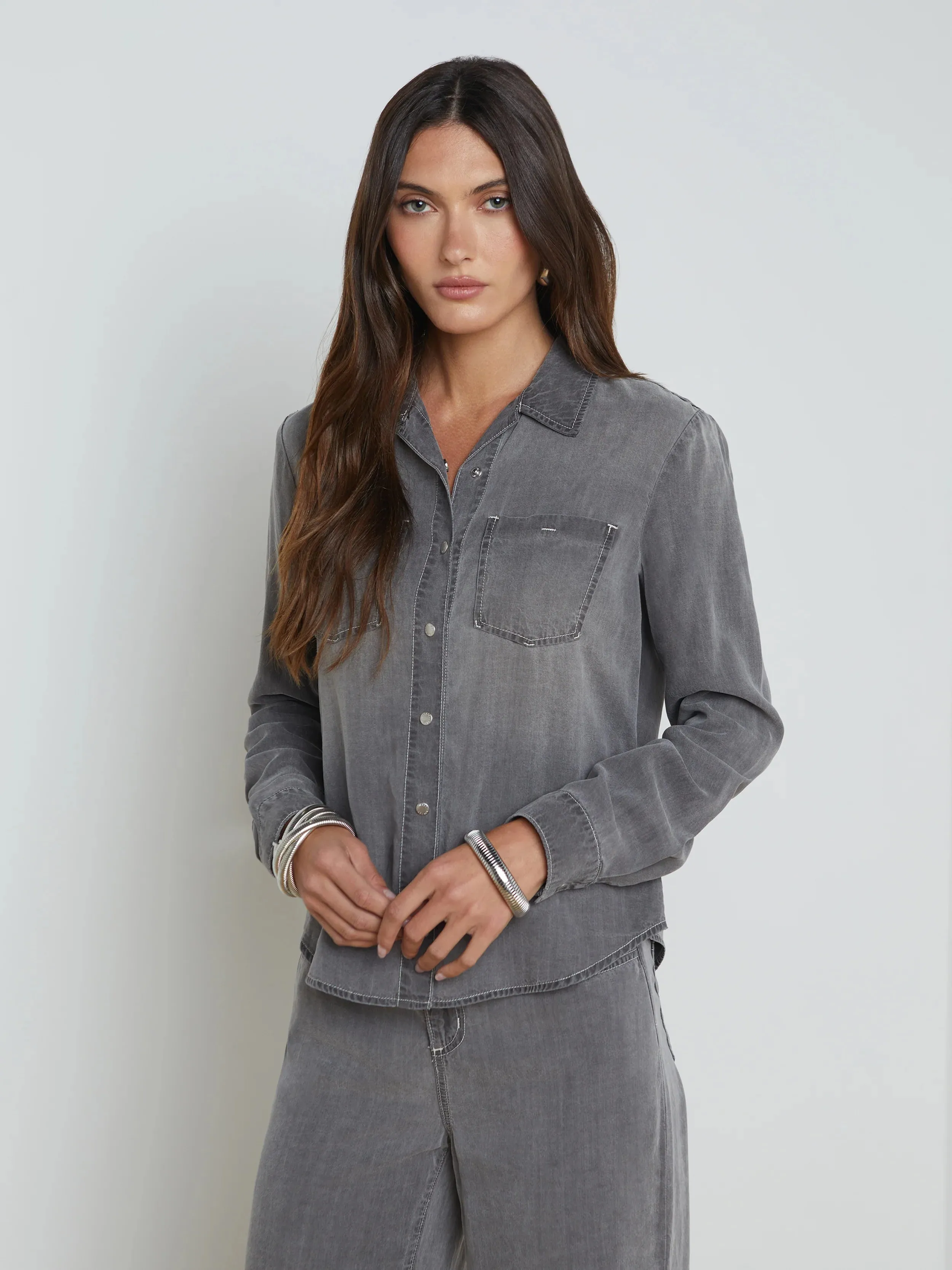 L’agence - Isla Denim Shirt - Solace sold by Jessie Boutique
