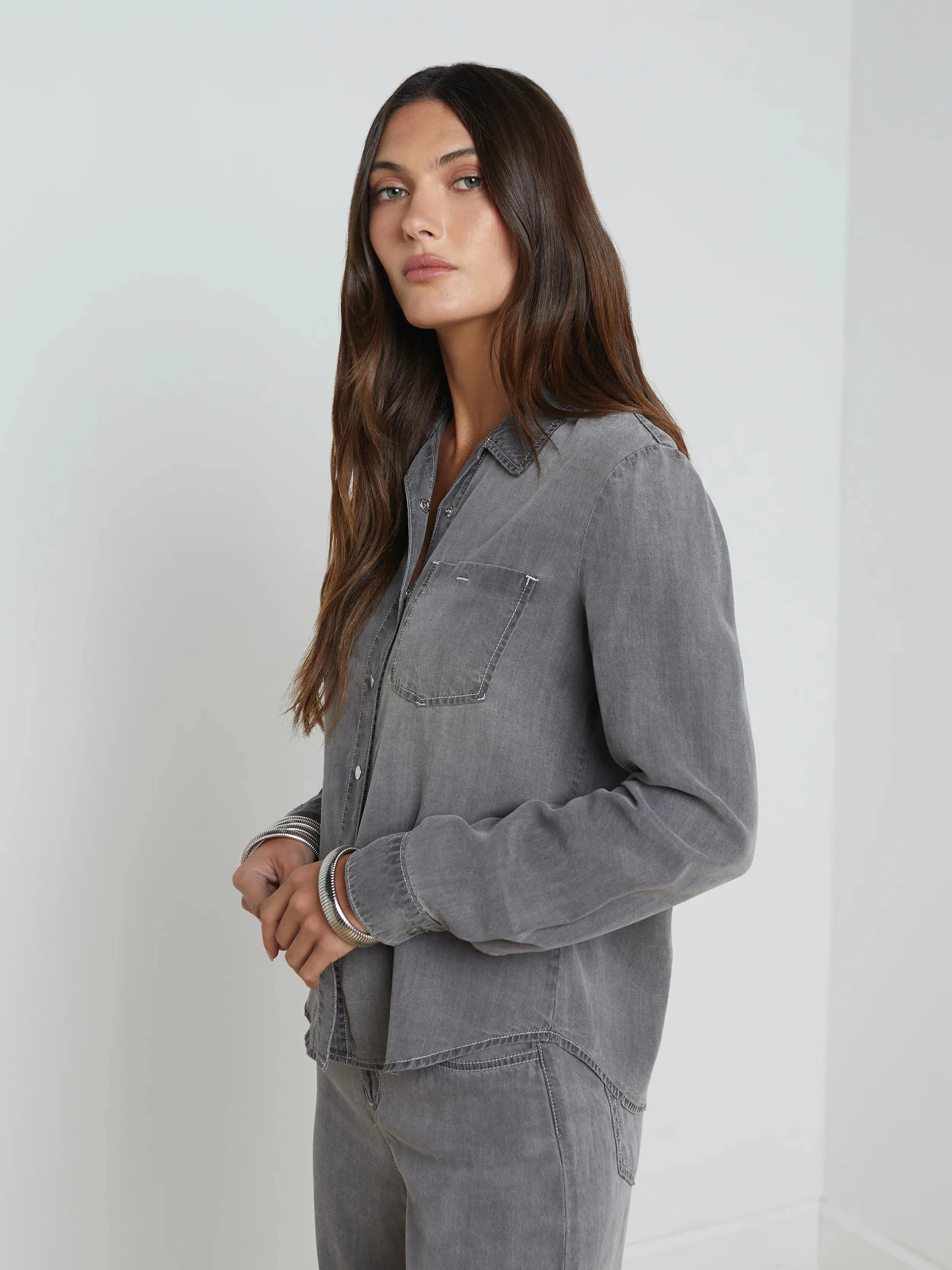 L’agence - Isla Denim Shirt - Solace sold by Jessie Boutique product image thumbnail 2