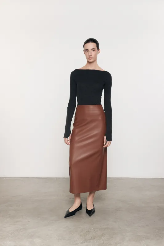Enza Costa - Ankle Length Leather Skirt - Nutshell sold by Jessie Boutique