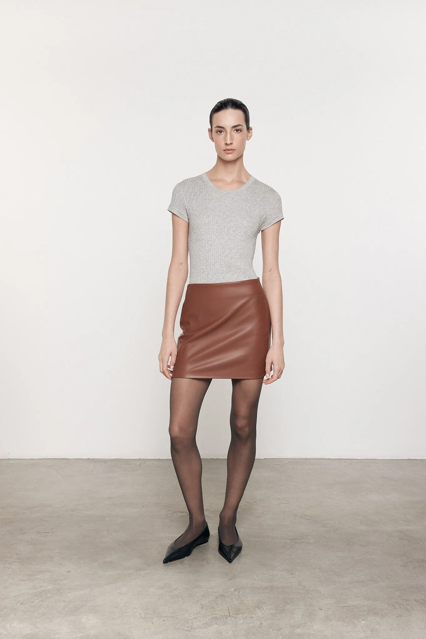 Enza Costa - Leather Mini Skirt - Nutshell sold by Jessie Boutique