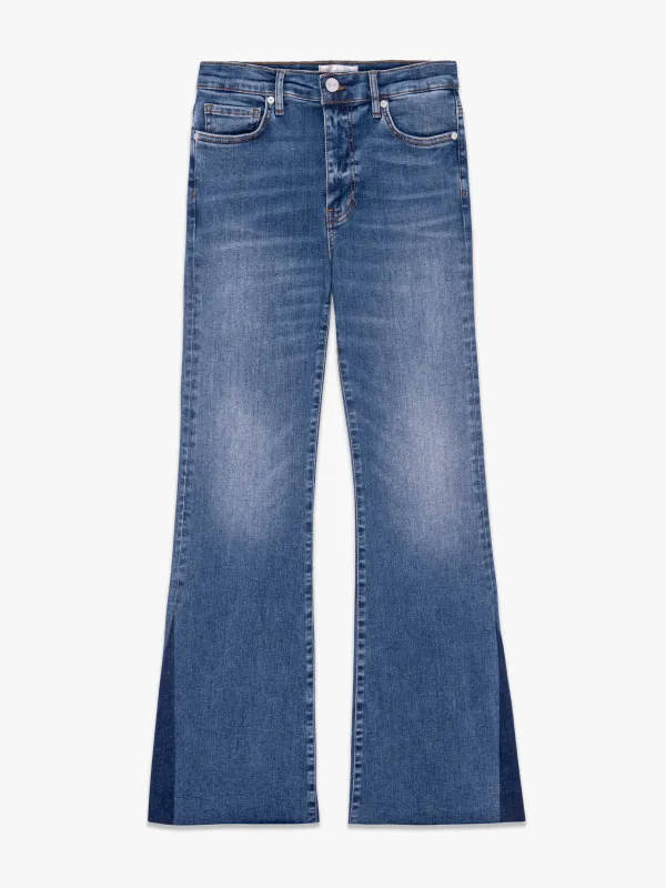 Frame - Le Easy Flare Raw Fray Outseam Insert - Mermaid sold by Jessie Boutique