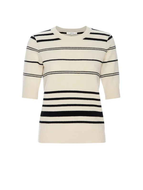 Frame - Striped S/S Sweater - Cream Multi sold by Jessie Boutique