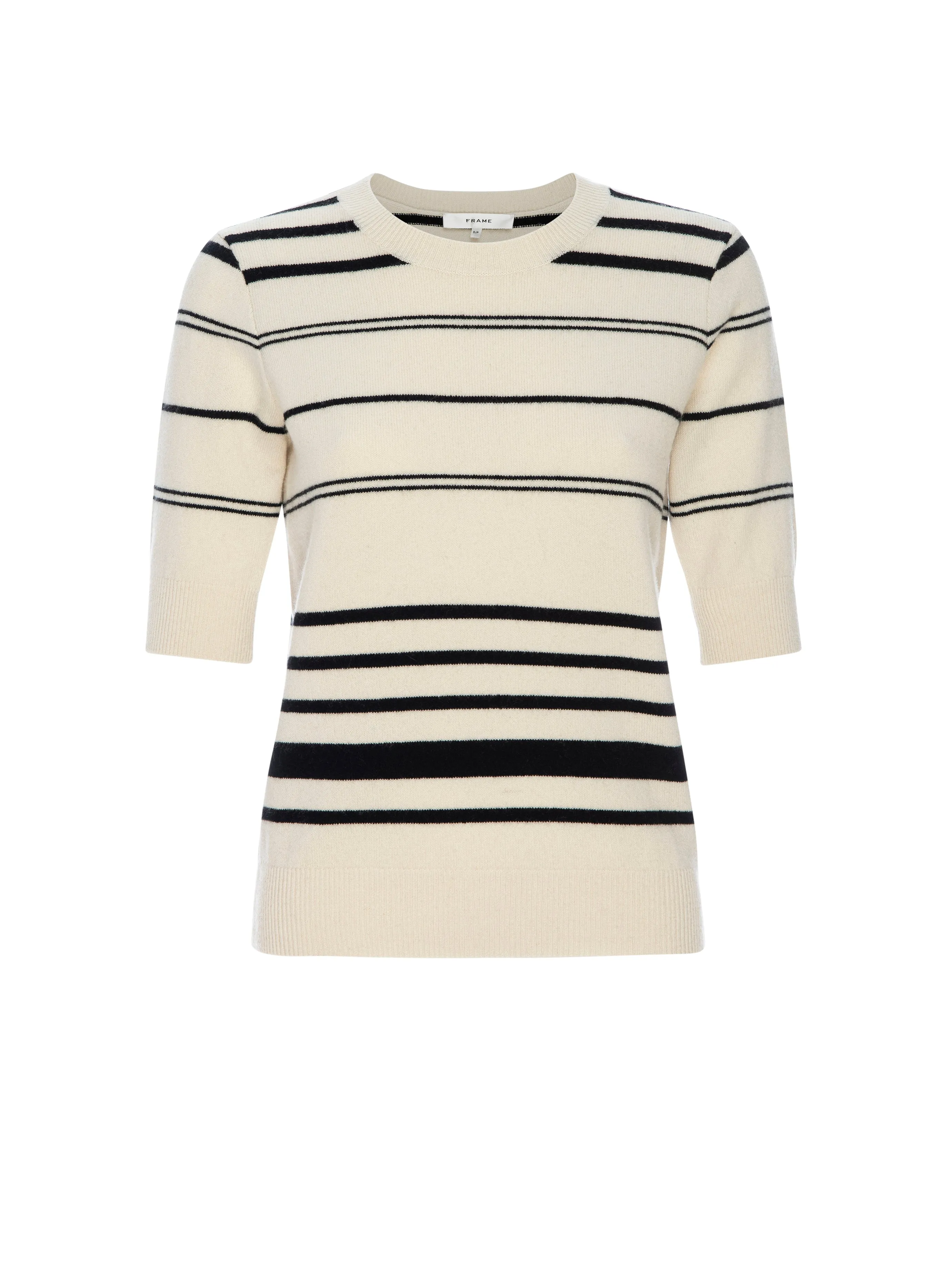 Frame - Striped S/S Sweater - Cream Multi sold by Jessie Boutique