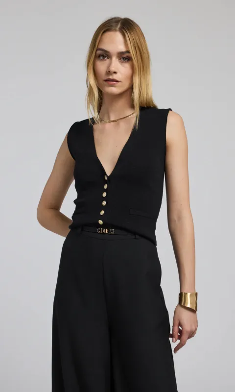 Generation Love - Mailan Rib Vest - Black sold by Jessie Boutique