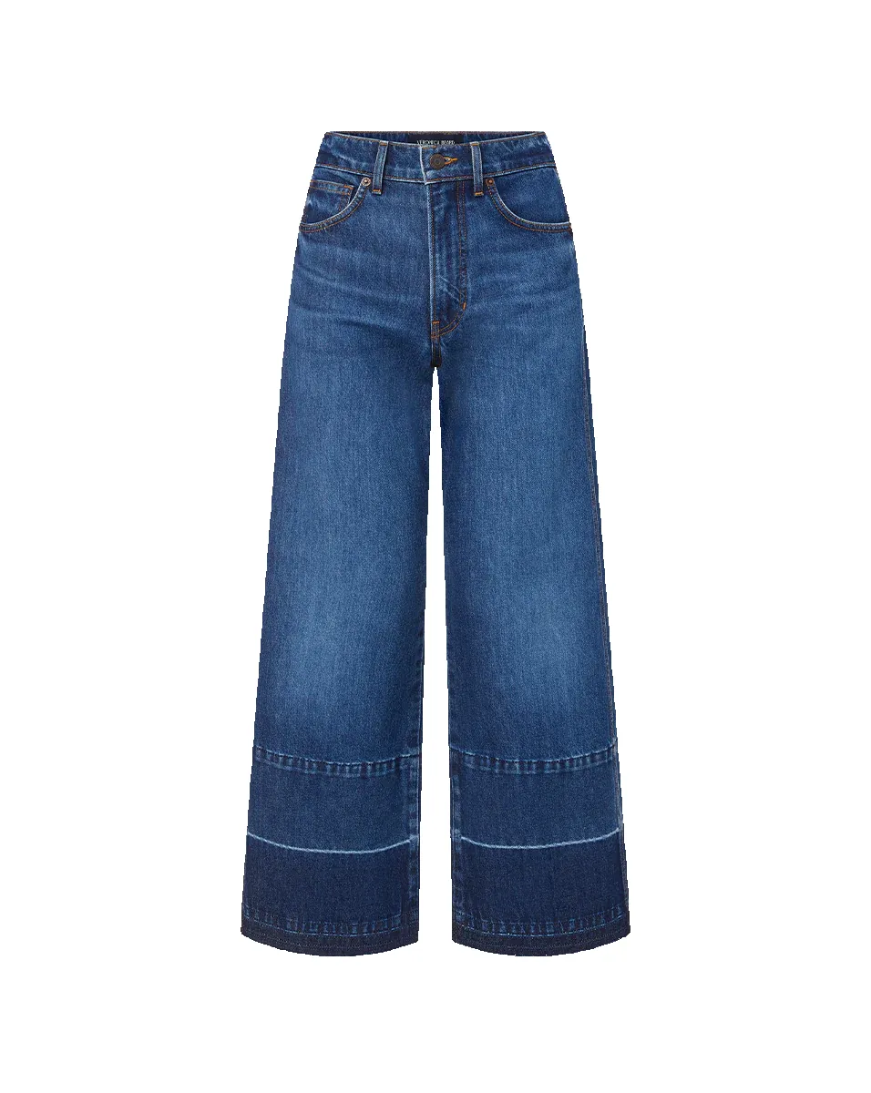 Veronica Beard - Taylor Released Hem Cropped Wide Leg Jean - Bright Blue sold by Jessie Boutique product image thumbnail 4