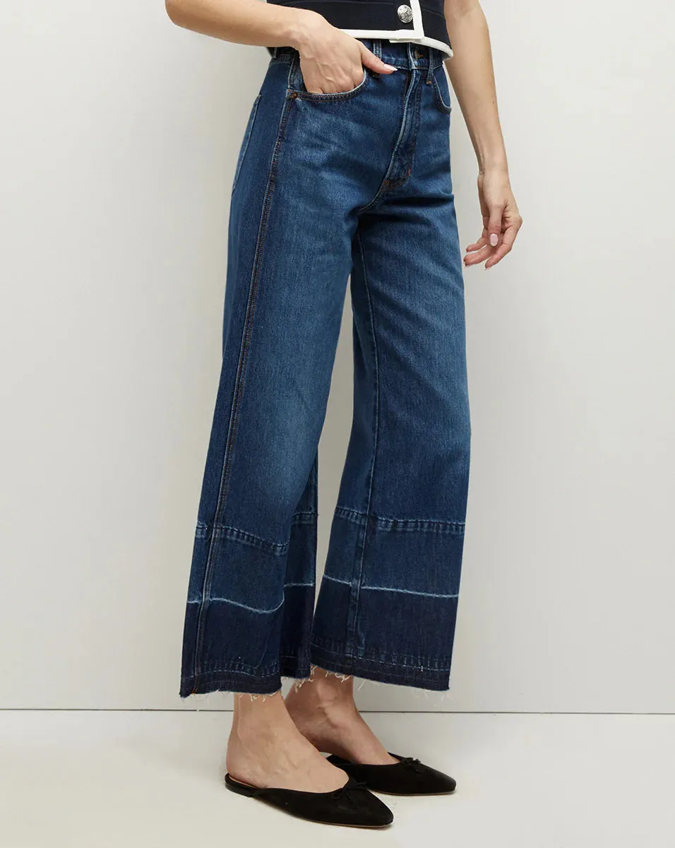 Veronica Beard - Taylor Released Hem Cropped Wide Leg Jean - Bright Blue sold by Jessie Boutique product image thumbnail 2