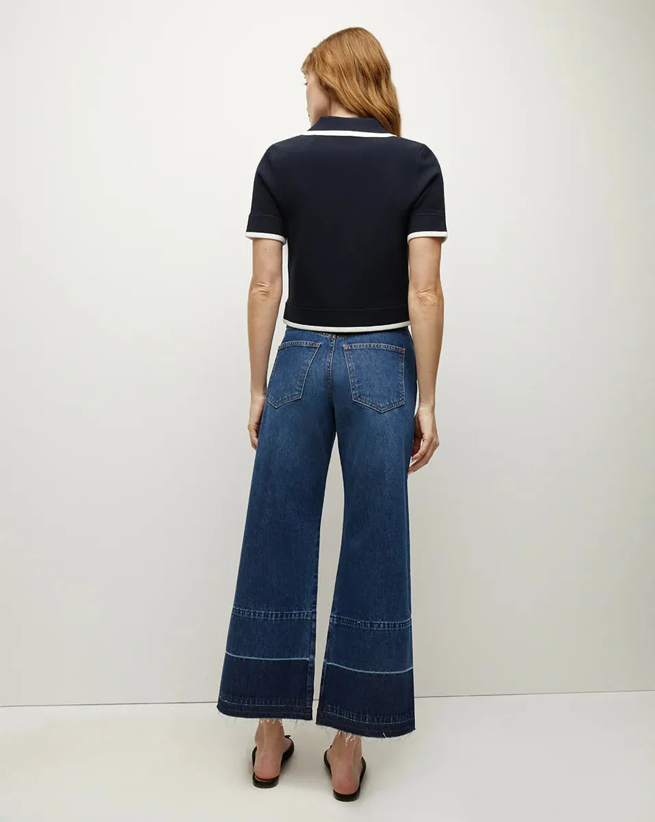 Veronica Beard - Taylor Released Hem Cropped Wide Leg Jean - Bright Blue sold by Jessie Boutique product image thumbnail 3