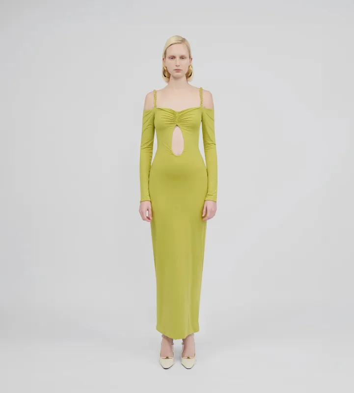 green morada boa guipure dress Farm Rio Green Morada Boa Guipure Dress teatures an