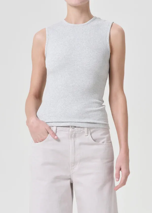 Agolde - Binx Tank - Brushed Grey Heather sold by Jessie Boutique