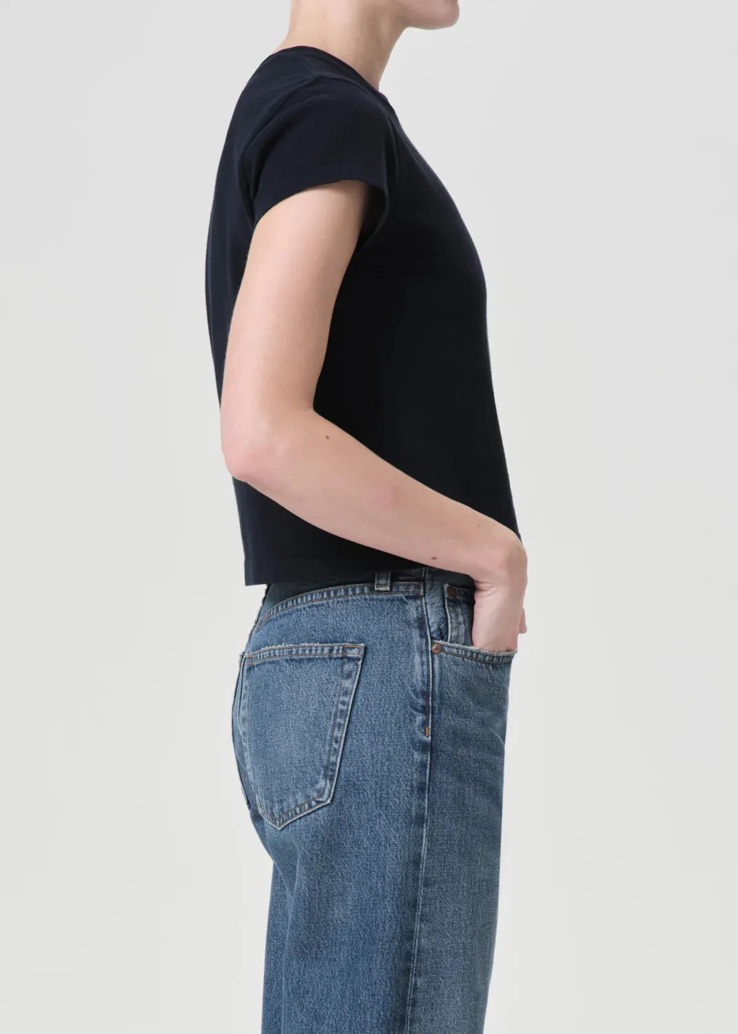 Agolde - Adine Shrunken Tee - Storm sold by Jessie Boutique product image thumbnail 3