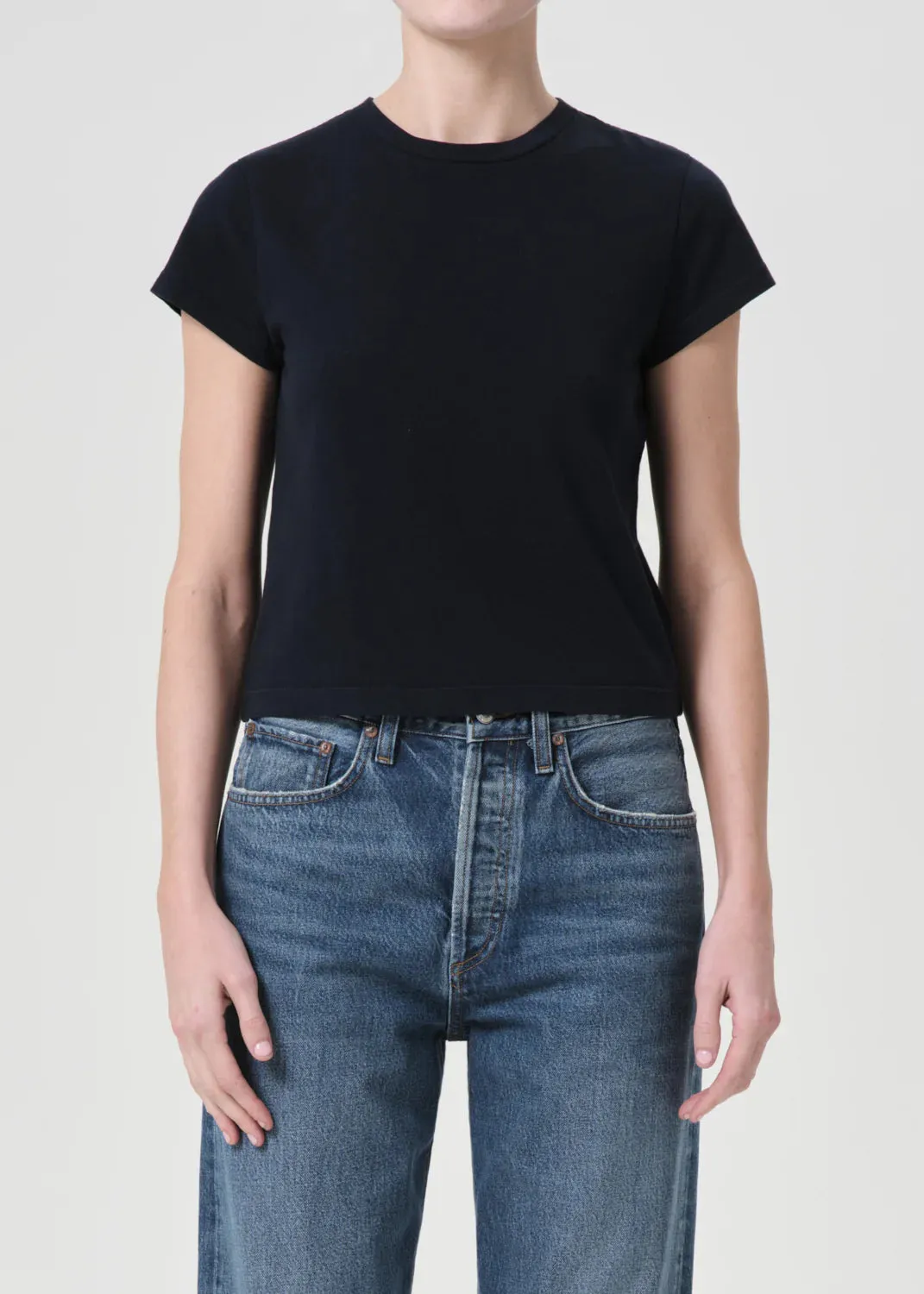 Agolde - Adine Shrunken Tee - Storm sold by Jessie Boutique