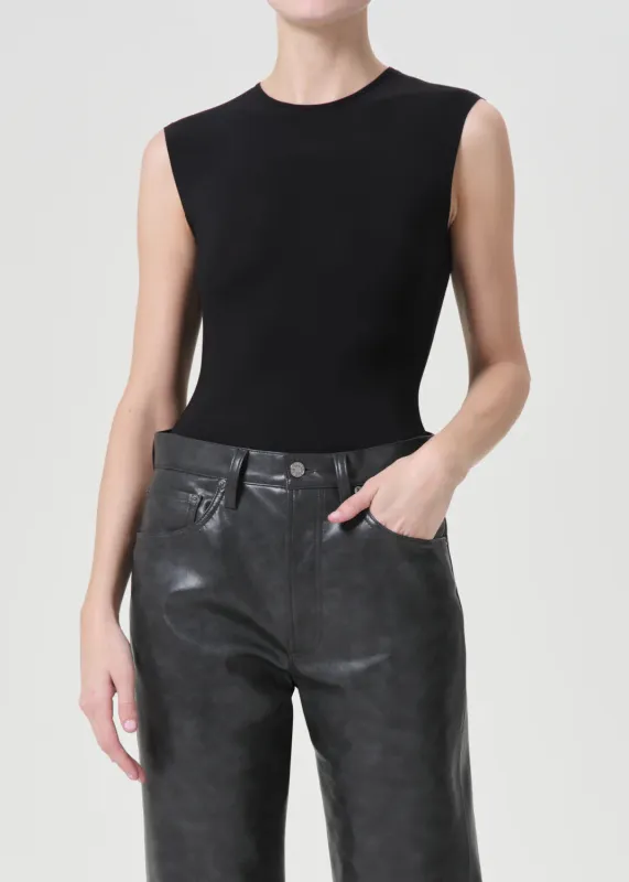 Agolde - Aura Sleeveless Bodysuit - Black sold by Jessie Boutique