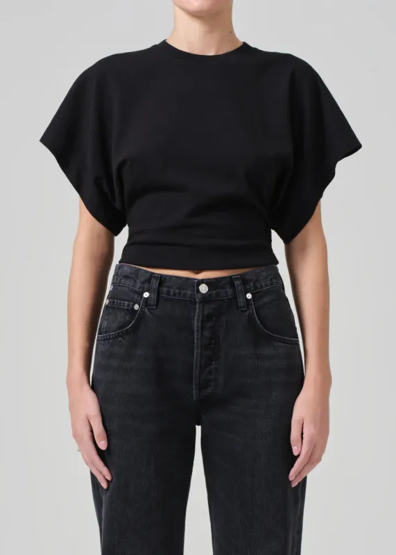 Citizens of Humanity - Fiora Origami Tee - Black sold by Jessie Boutique