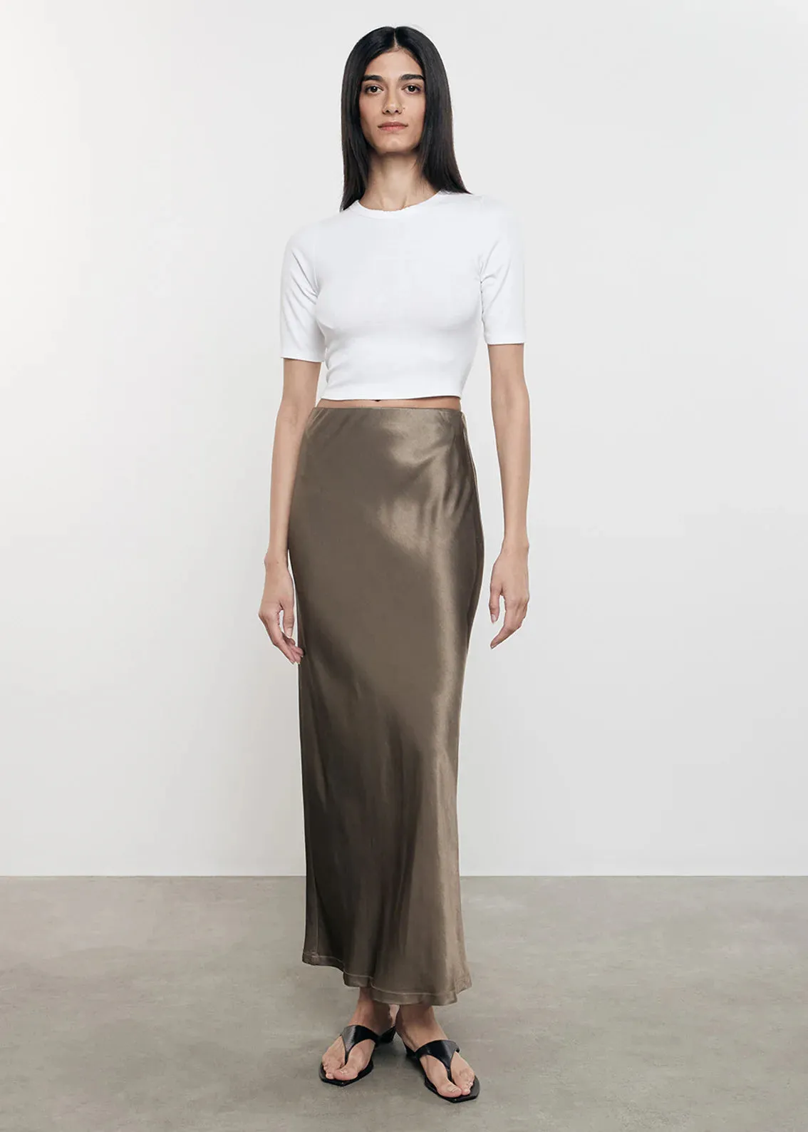 Enza Costa - Silk Knit Half Sleeve Crew - White sold by Jessie Boutique