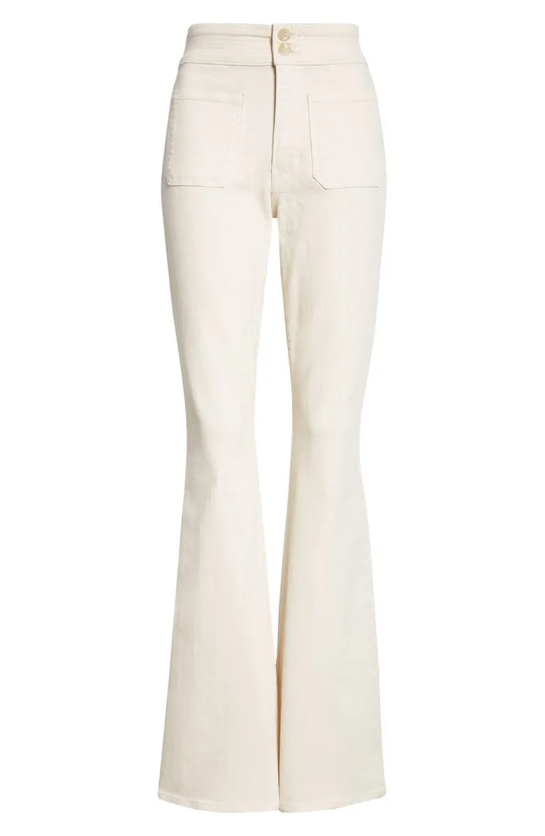 Veronica Beard - Beverly Patch Pocket Skinny Flare Jeans - Ecru sold by Jessie Boutique product image thumbnail 2