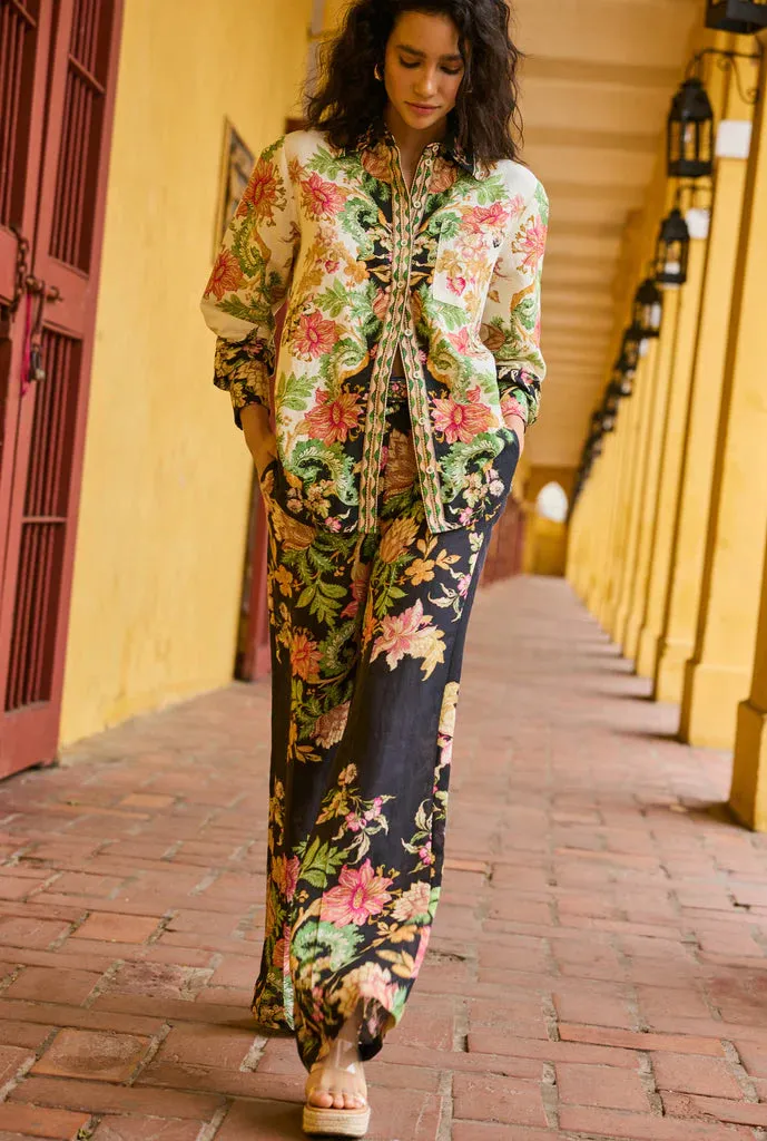 Hemant and Nandita - Pahi Pants - Black Off White Floral sold by Jessie Boutique product image thumbnail 2