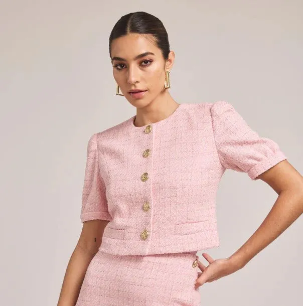 Generation love - Joanie Tweed Blazer - Light Pink sold by Jessie Boutique