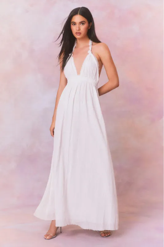 LoveShackFancy - Love Halter Maxi Dress - Iridescent Slate sold by Jessie Boutique