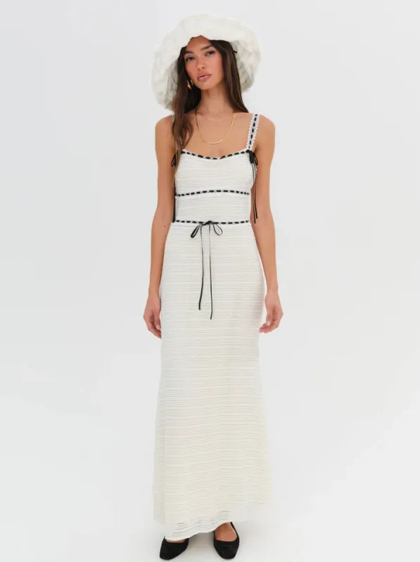 For Love & Lemons - Mayfair Crochet Maxi Dress - White made by Jessie Boutique