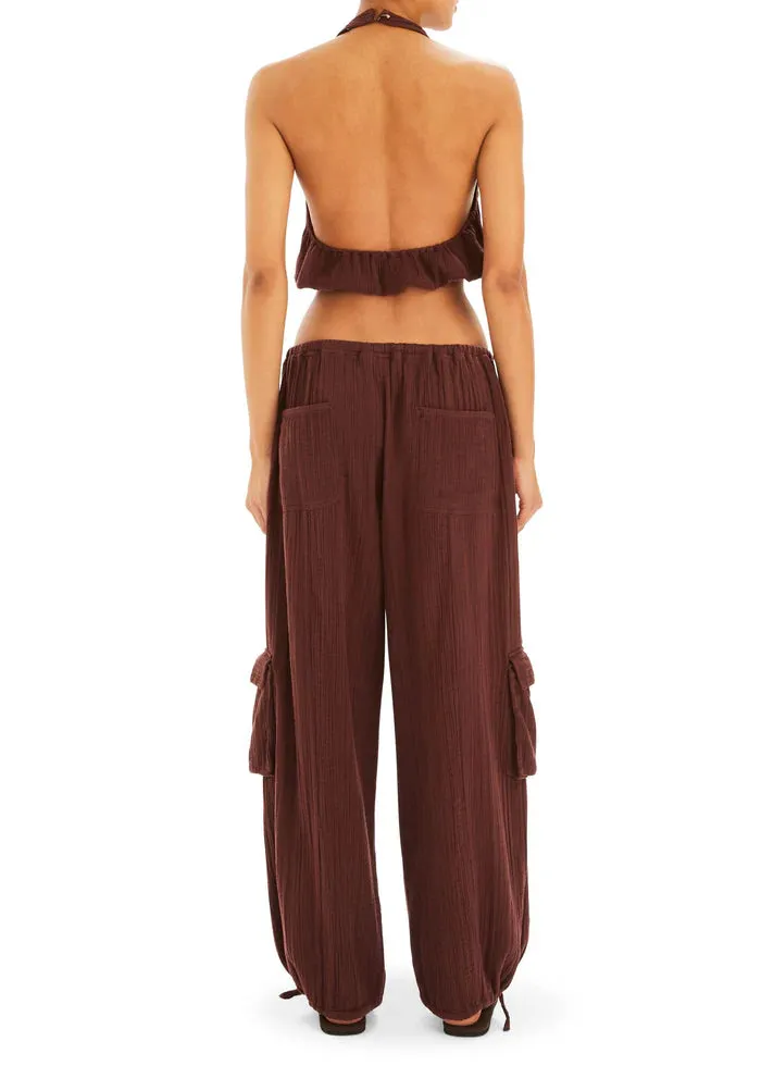 SER.O.YA - Yen Gauze Halter Top - Coconut sold by Jessie Boutique product image thumbnail 2