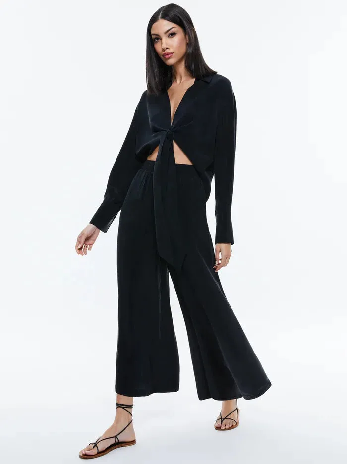 Alice + Olivia - Hannon Tie Front Button Down - Black sold by Jessie Boutique product image thumbnail 4