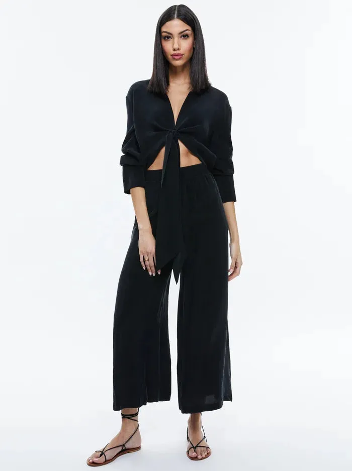 Alice + Olivia - Hannon Tie Front Button Down - Black sold by Jessie Boutique product image thumbnail 3