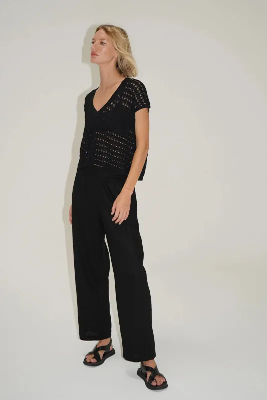 LNA - Lilou Crochet Top - Black sold by Jessie Boutique