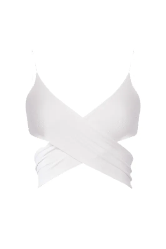 Lama Jouni - Bandage Tank - White sold by Jessie Boutique
