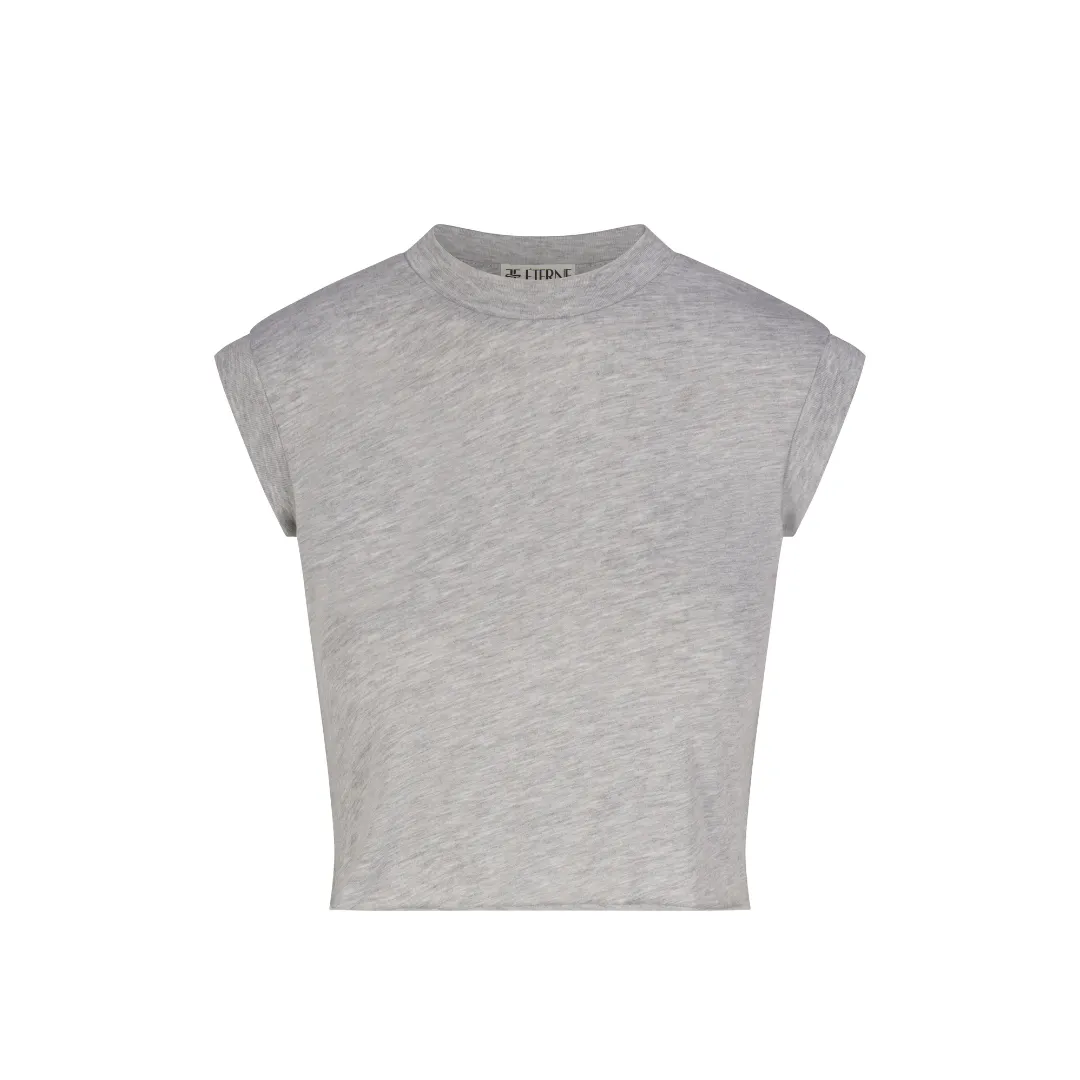 Eterne - Cropped Muscle Tank - Heather Grey sold by Jessie Boutique product image thumbnail 2