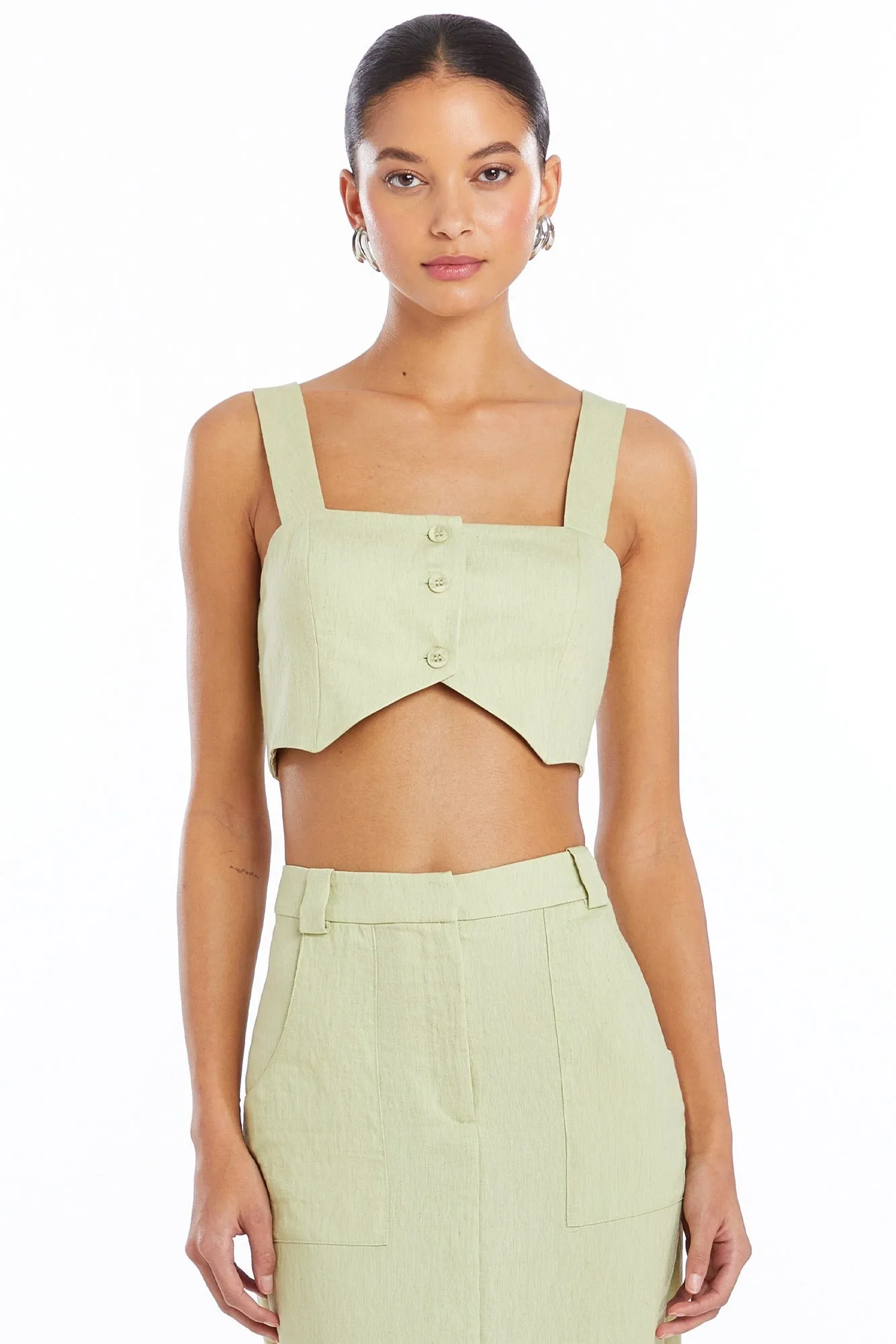 Amanda Uprichard - Royston Crop Top - Aloe sold by Jessie Boutique product image thumbnail 2
