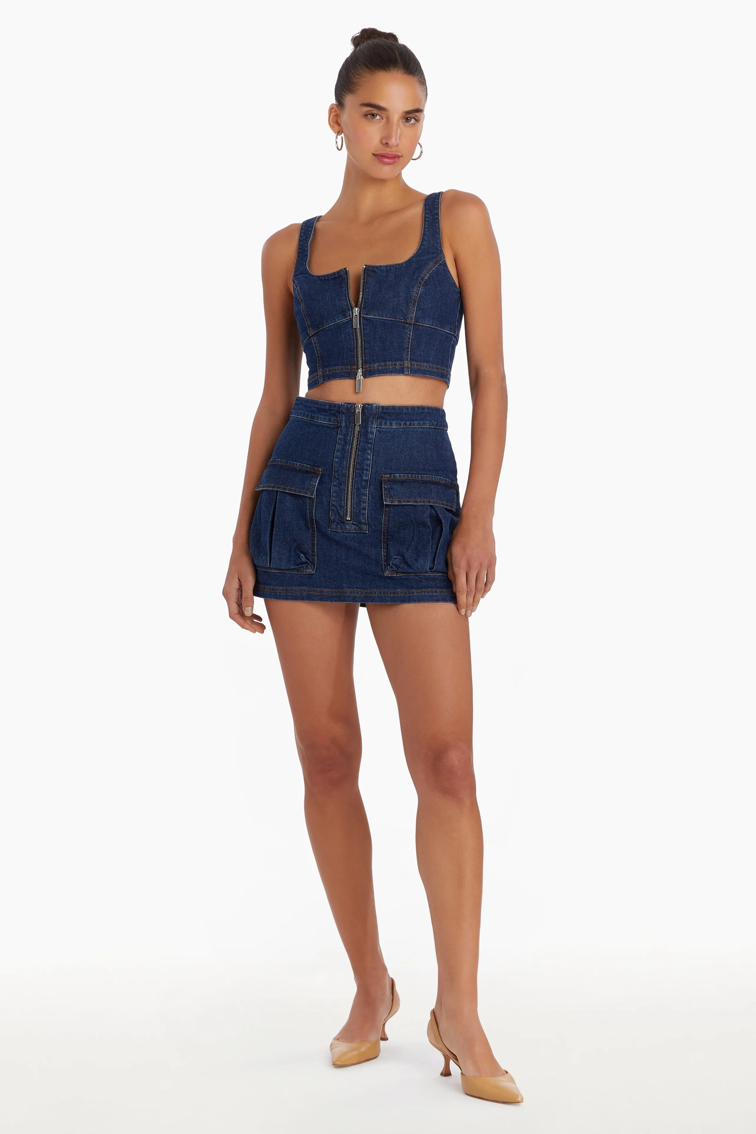 Amanda Uprichard - Violet Crop Top - Heritage Wash sold by Jessie Boutique