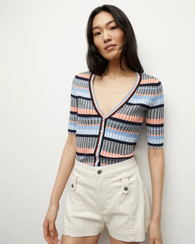 Veronica Beard - Calliope Ribbed Cardigan - Blue Multi sold by Jessie Boutique