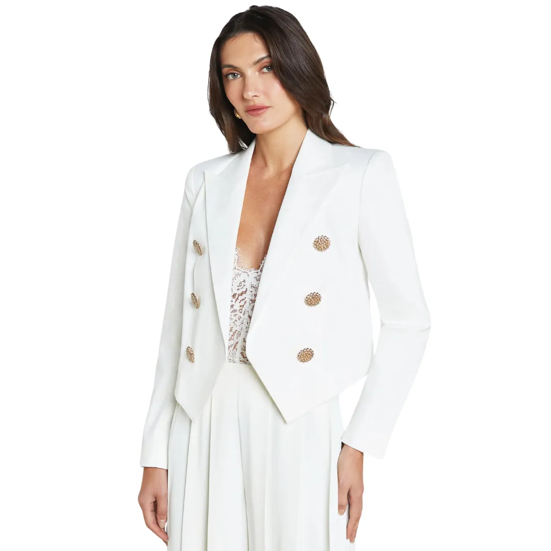 L'agence - Lila Open-Front Blazer - White sold by Jessie Boutique