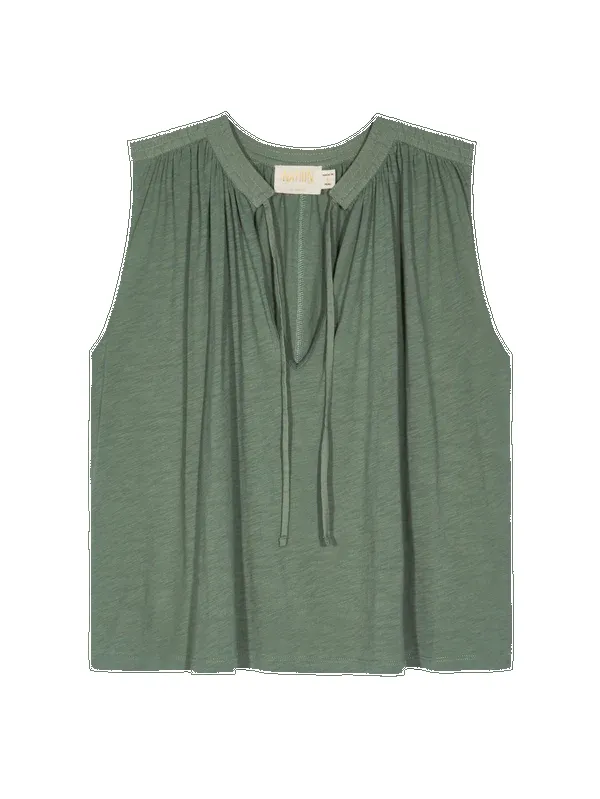 Nation LTD - Via Tie Front Flowy Tank - Sea Spray sold by Jessie Boutique product image thumbnail 2