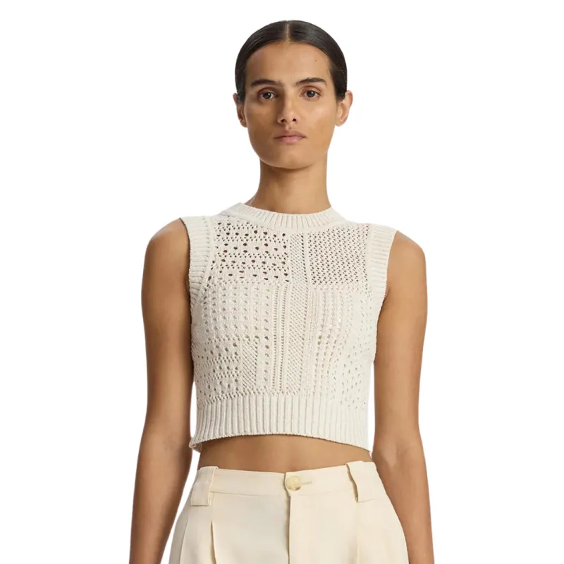 A.L.C - Sawyer Crochet Top - Bone/Cream sold by Jessie Boutique